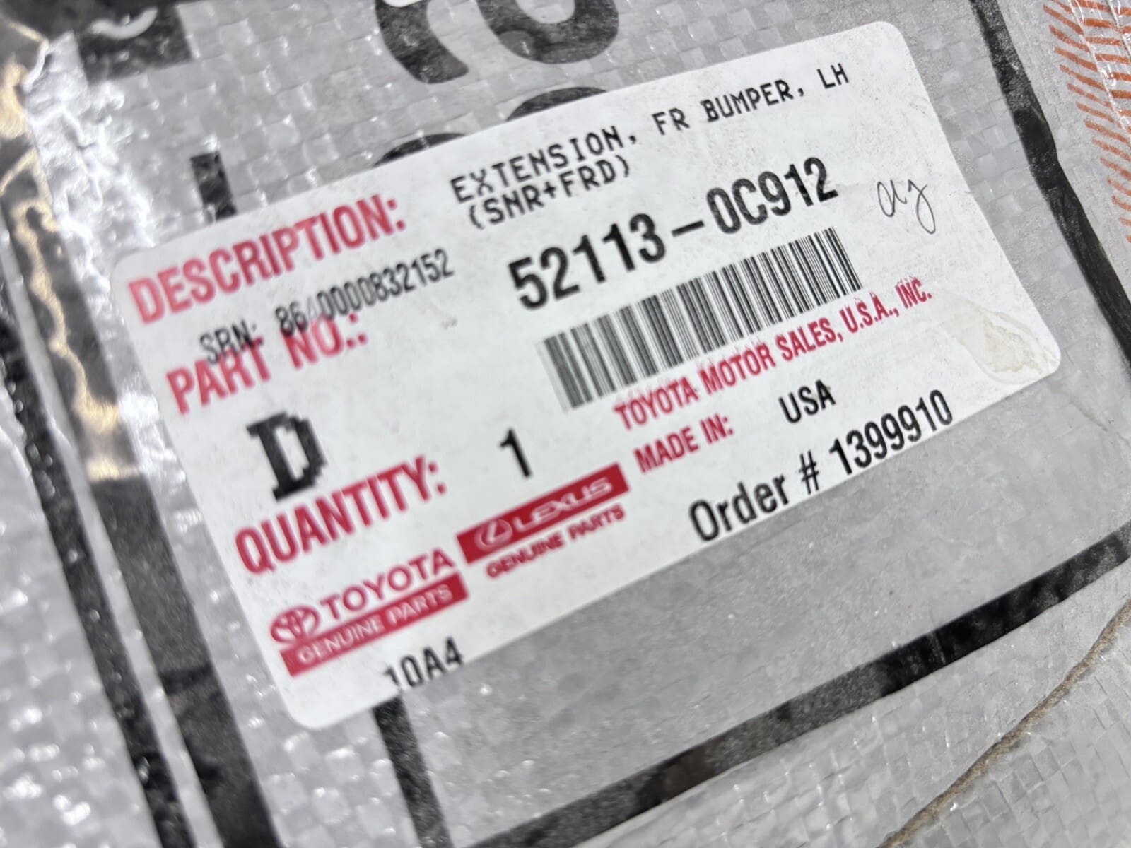 OEM 2022 2023 2024 TOYOTA TUNDRA FRONT LEFT BUMPER END EXTENSION 52113-0C912 - Image 12